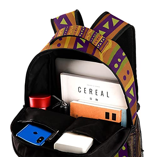 Sac à dos décontracté pour étudiants au motif géométrique triangle multicolore - 4