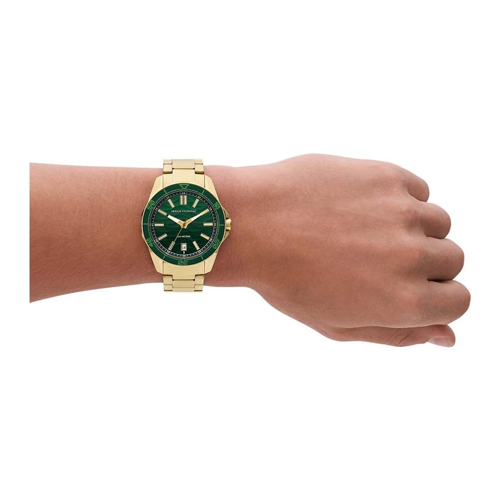 Armani Exchange Relojes para Hombre, Movimiento Fecha trifunción de Cuarzo y Caja de 44 mm con Correa de Acero o Silicona
