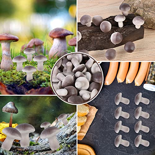 Leshabayer Artificial Lifelike Mini Mushroom , Fake Vegetable Model Party Home Decoration Teaching Props Photo Child Education Vegetables House Kitchen Decorative (100, Grey) #TOP5