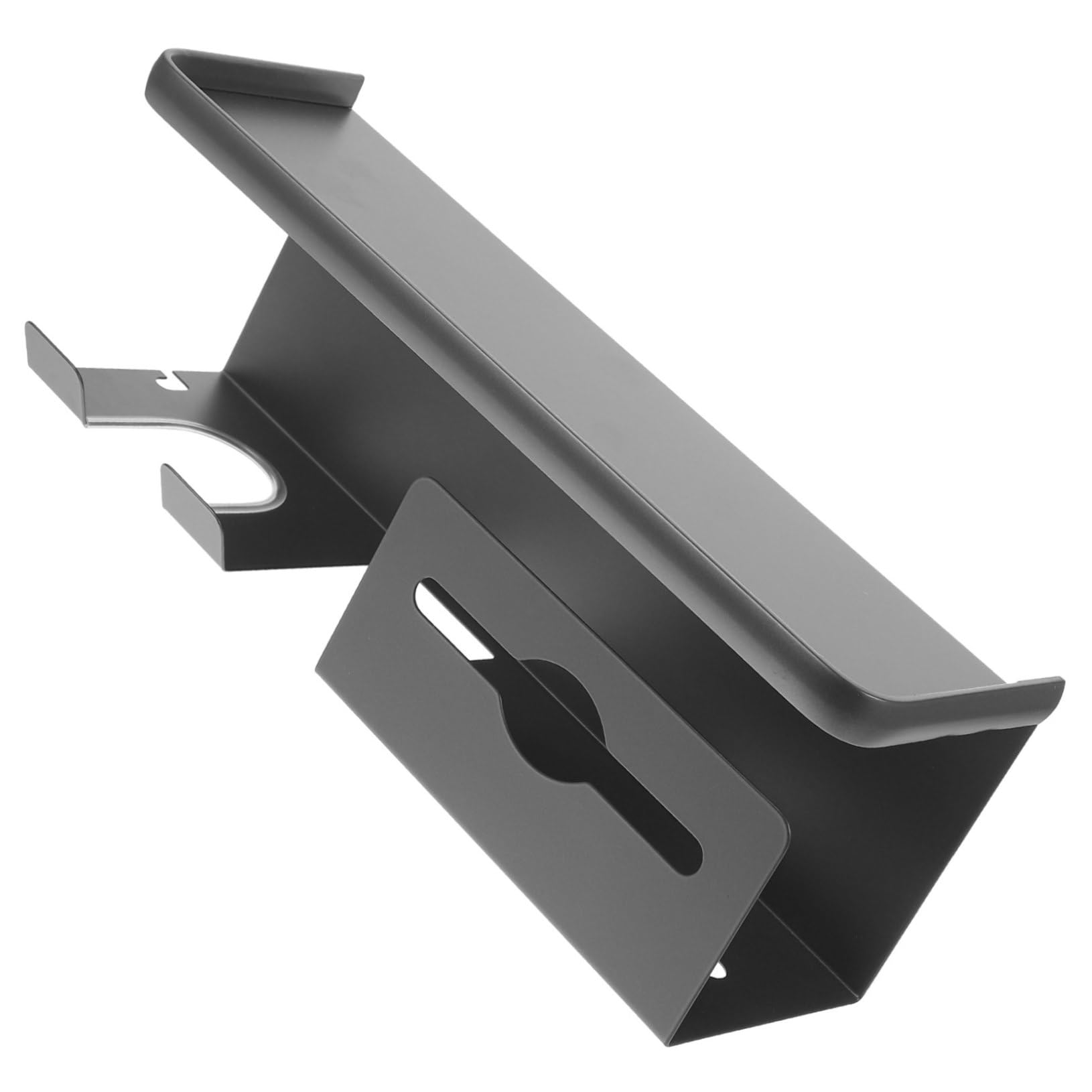 PRETYZOOM Soporte de Pared para Secador de Pelo, Repisa Baño de Acero Negro, Resistente al Desgaste Fácil Mantenimiento para Cuarto de Baño