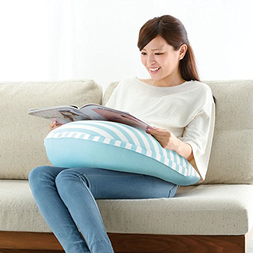 Coussin d'allaitement gonflable bleu clair Richell pelucheux doux