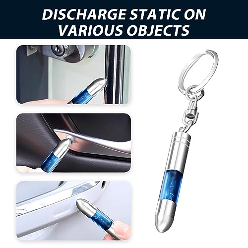 Image of 4 Packs Car Static Human Body Static Eliminator Discharger - High Voltage Anti-Static Keychain ESD Tool Sets - Anti-Static Wristband Bracelet for Car Keys