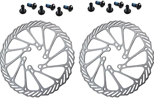 160mm Disc Brake Rotor 6 Bolts CYSKY Stainless Steel Bike Disc Brake Rotor for Most Bicycle Road Bike Mountain Bike BMX MTB (Include 6 Screws, Black)