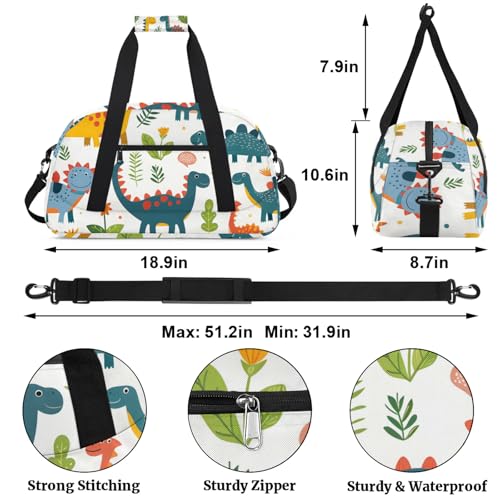 Cute Animals Gym bag Colorful Dinosaurs Gym bag for travelling fitness sports and more2