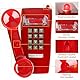 Sangyn Retro Wandtelefon mit Metallklingel – Vintage Telefon schnurgebunden, analog, mit Lautstärkeregler – Ideal für Zuhause, Küche, Hotel, Büro, Rot