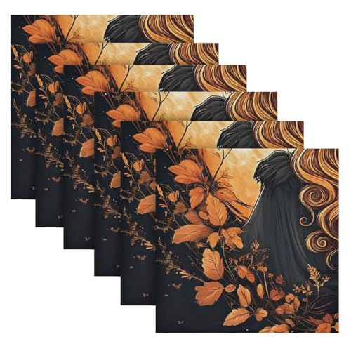 Servilletas de Tela Halloween Multicolor 20x20 in Set x6 miniatura 2