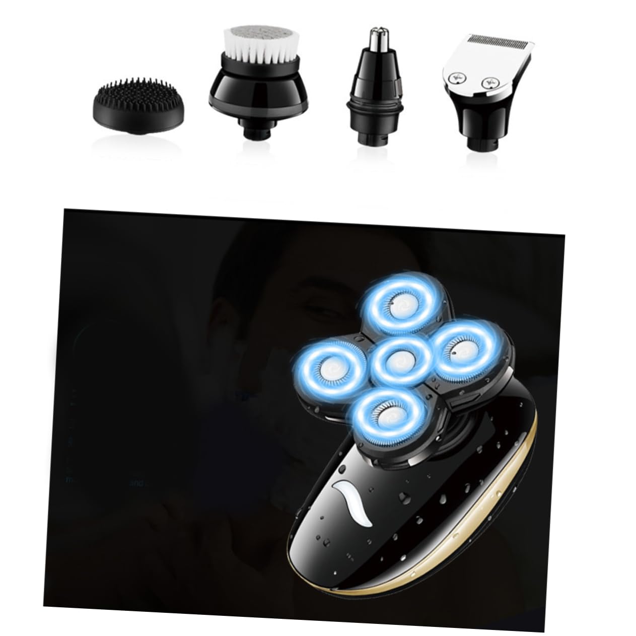 Afeitadora Eléctrica Rotativa Recargable Lavable para Hombres