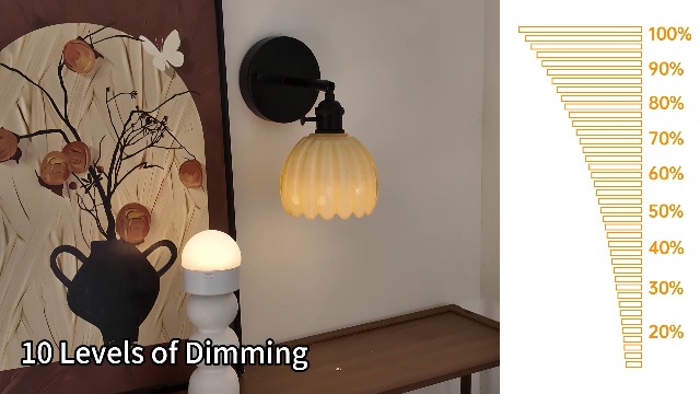 Image of Shenmoyl Vintage Wall Sconce Set of 2 - Rechargeable Battery Powered with Remote Control, Pastel Yellow Tulip Glass Lampshade (5000mAh) for Bedroom /Doorway