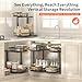 FapZox Under Sink Organizer, 2 Pack Under Sink Organizers and Storage, 2-Tier Pull Out Under Cabinet Organizer Storage Shelf, Metal Frame, Height Adjustable Rack for Bathroom Kitchen Pantry