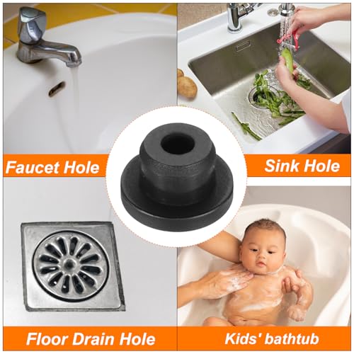Image of MECCANIXITY 18pcs T-Shaped Silicone Plugs 16mm 5 /8 Inch Dia Snap in Plug Hole Seal Cover Round Rubber Stopper for Kitchen Rubber Bulkheads Waterproof Sealing Plugs Black