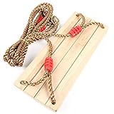 KKPLZZ Holzschaukel, Dicke, Breite Sitzplatte für Erwachsene, Trägt 150 Kg, Hochwertiges Birkenmaterial mit 8-förmigem Metallring, für den Innen- und Außenbereich