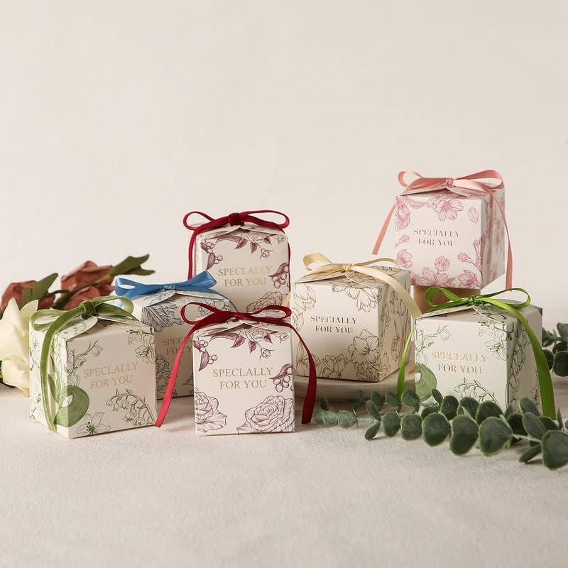 20/50/100pcs Scatole Regalo Dolci quadrate Bomboniera Bomboniera Scatola di imballaggio per Decorazione Festa di Compleanno di Natale per Gli Ospiti