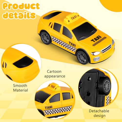 Auto de Juguete Taxi de Plástico con Retropedaleo miniatura 3