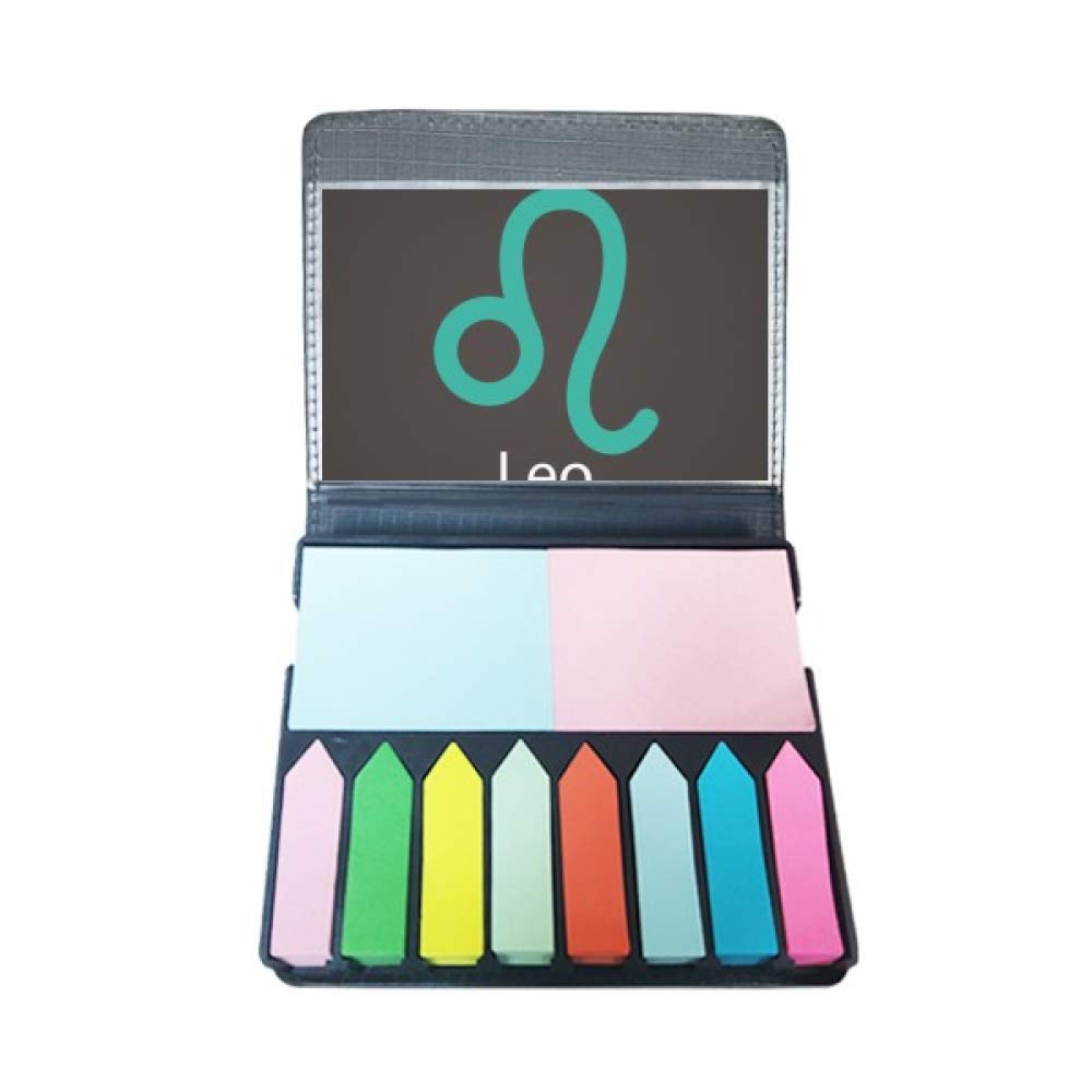 Note auto-adhésive avec motif Leo Constellation et design de marque-page couleur