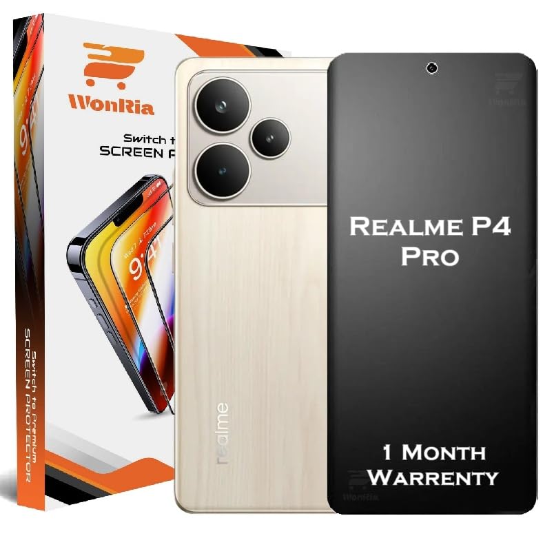 Image of WonRia Pack 1 - Matte Screen Guard Protector Compatible with Realme P4 Pro 5G Unbreakable Membrane | Flexible TPU Matte Film | Edge to Edge Installation Kit | Transparent