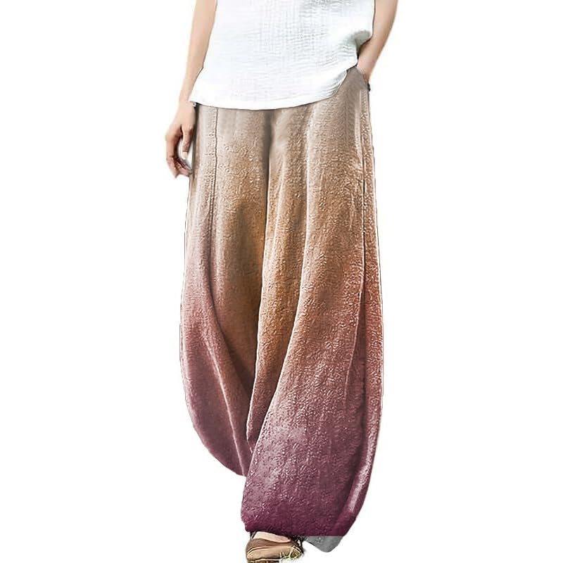 Palazzo Pants Rainbow Lounge Baggy Dress Pants for Women 2024 High Elastic Waist Plus Size Hiking Pants Women