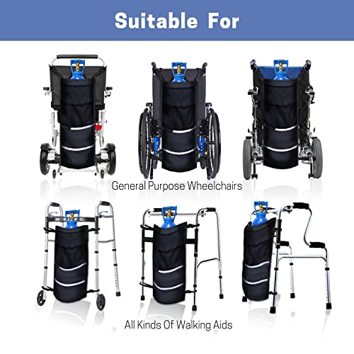 Swisselite Oxygen Cylinder Bag,Wheelchair Oxygen Tank Holder With Buckles,Oxygen Tank Carrier Holder For Wheelchair Walker With Mesh Storage Pocket Fits Most Portable Oxygen Tanks #TOP3