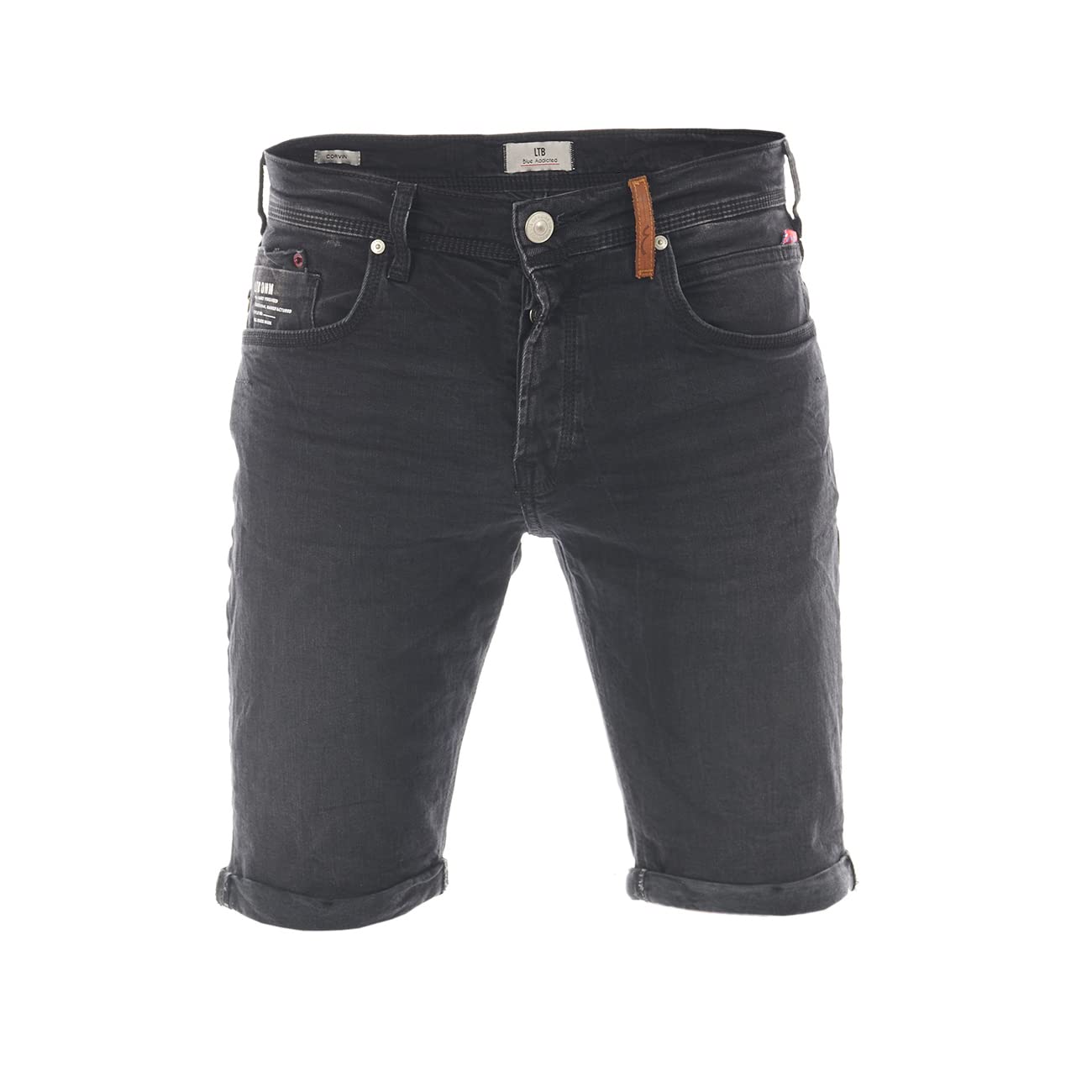 LTB Pantalones vaqueros tipo bermudas para hombre, corte ajustado, de algodón, azul oscuro, negro, gris, S, M, L, XL, XXL, 3XL, 4XL, 5XL