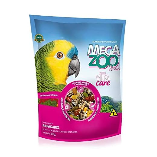 RAÇÃO MEGAZOO MIX PAPAGAIOS 350G