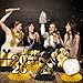 Happy New Year Honeycomb Centerpieces 2026 New Year's Eve Table Decorations 12Pcs New Year Theme Party Supplies Black and Gold Cheers to 2026 Centerpieces for Countdown Party Decor