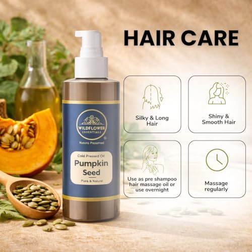 Image of Pumpkin Seed Oil Cold Pressed 100% Pure & Natural (50 ml) For Face, Hair, Skin, Body