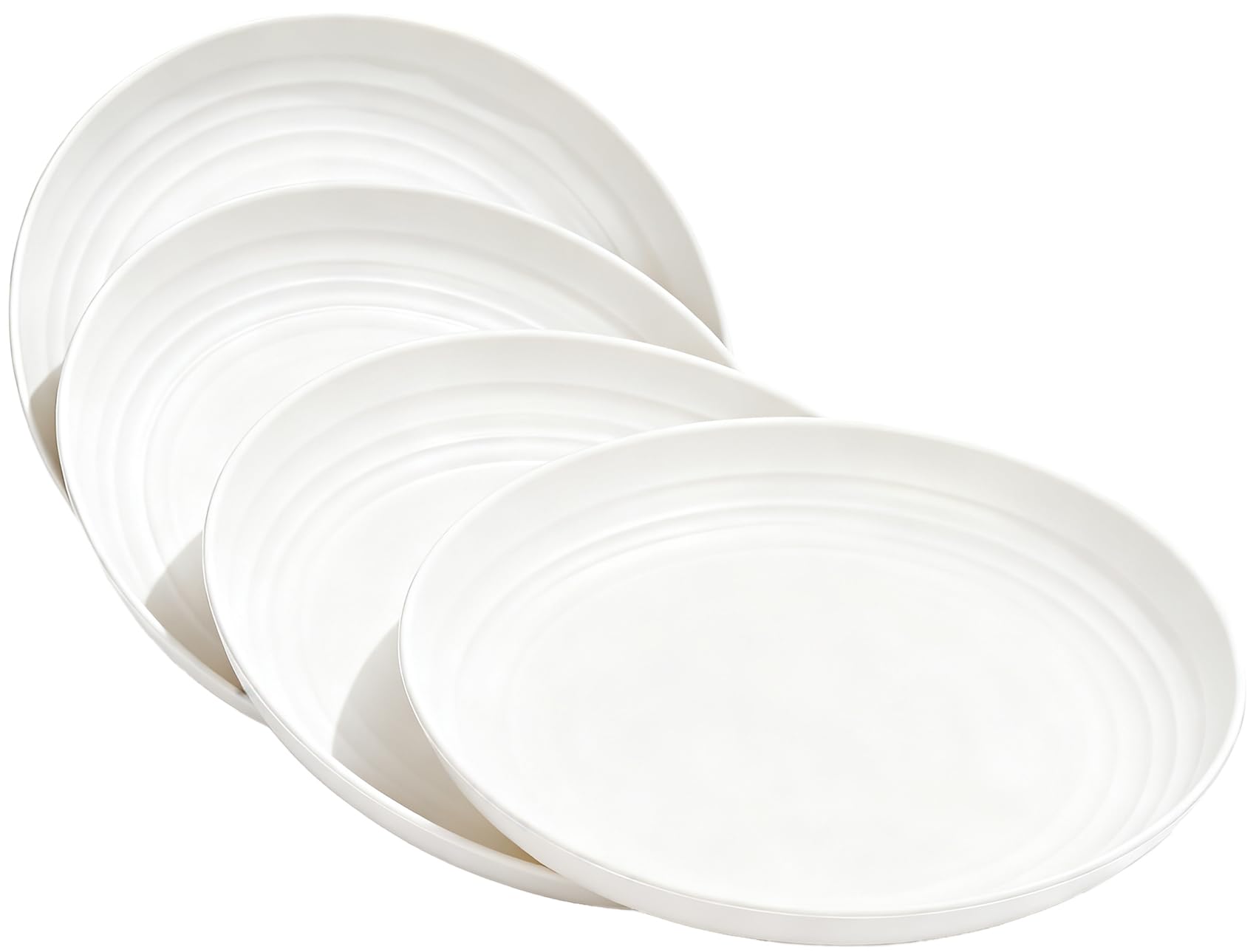 Unbreakable Dinner Plates Set of 4, 7.8'' Reusable Plastic Plates Lightweight Dessert Plate for Pizza, Pasta, Bread, Snack, Salad, Microwave and Dishwasher Safe (White)