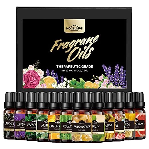 Homkare Fragrance Oil for Soap Making, 100% Pure Essential Oils Scented Oils for Bath Bomb Making, Candle Making (Each 10ml/0.33oz)