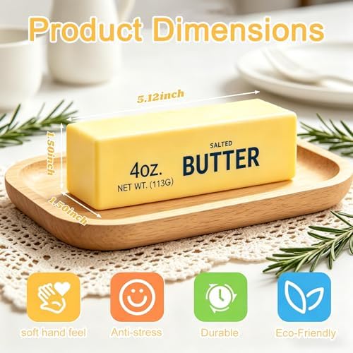 Slow Rising Squishy Stress Ball – Soft Butter Stick Fidget Toy for Stress Help Relieve Stress and Support Focus, Squeeze Toy for Adults, Cute Novelty Desk Toy & Party Favor (1 Pc) - 4