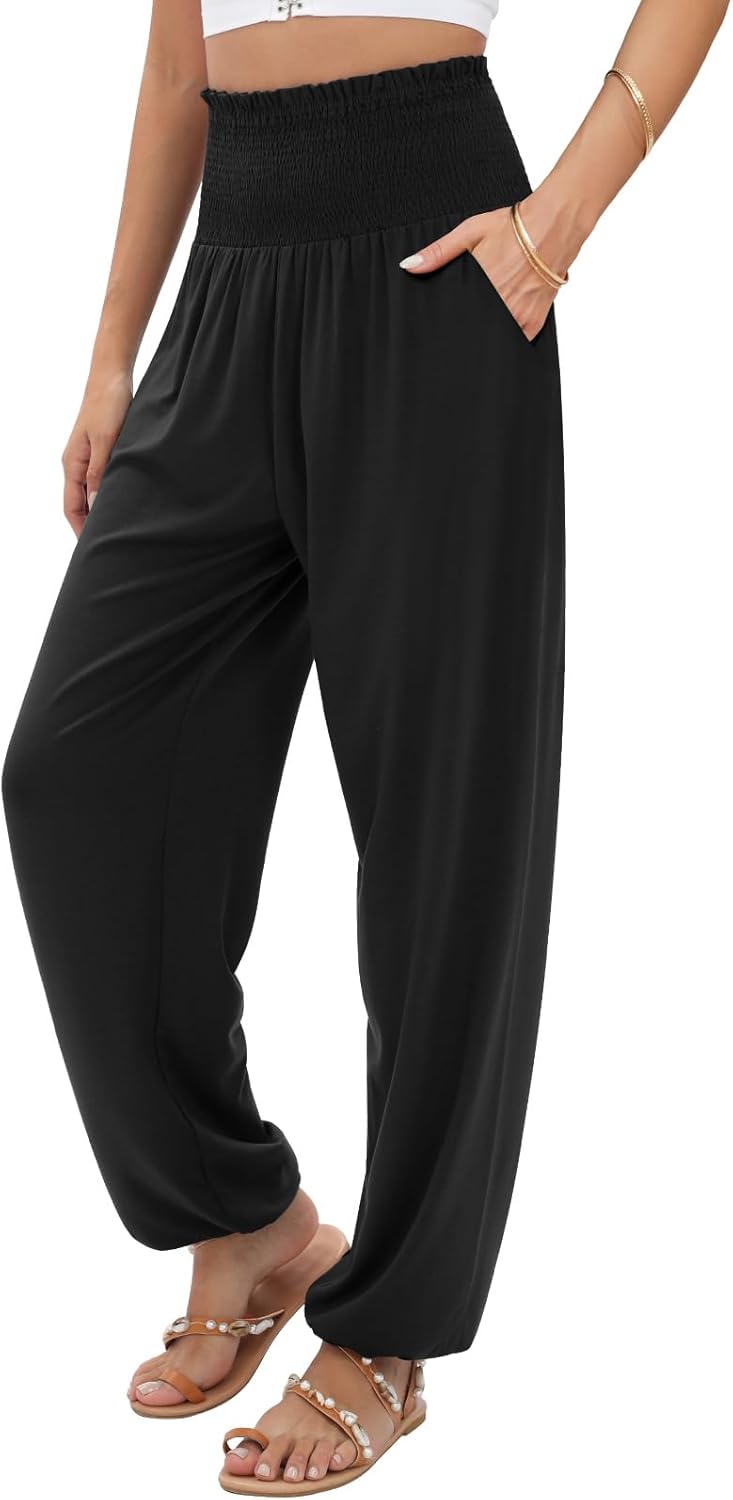 QIANXIZHAN Women's Harem Pants, Joggers Sweatpants Lounge Yoga Boho Clothes with Pockets