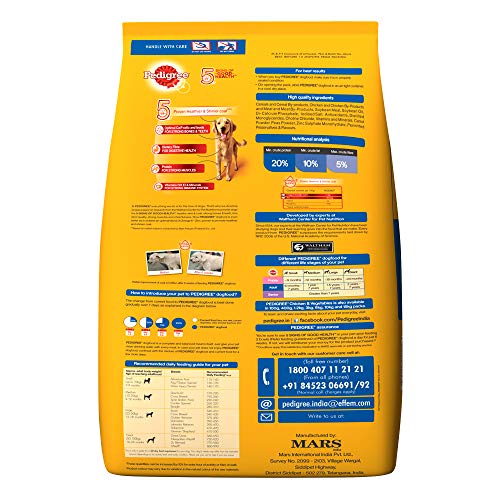 Image of Pedigree Dry Dog Food for Adult Dogs, Chicken and Vegetables, 20kg & Adult Dog Food Meat & Vegetables, 22 kg Pack, 22 kg