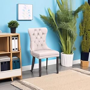 Kccvelvetdiningchairssetof6upholsteredhighendtufteddiningroomchairwithnailheadbackringpulltrimsolidwoodlegsnikkicollectionmodernstyleforkitchenbeige Urban Country Home Decor Kcc velvet dining chairs set of 6 upholstered high end tufted dining room chair with nailhead back ring pull trim solid wood legs nikki collection modern style for kitchen beige urban country home decor