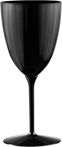 Miniatura 2 de Decorline Copas de vino de plástico inastillables, 7 onzas, color negro, paquete de 8