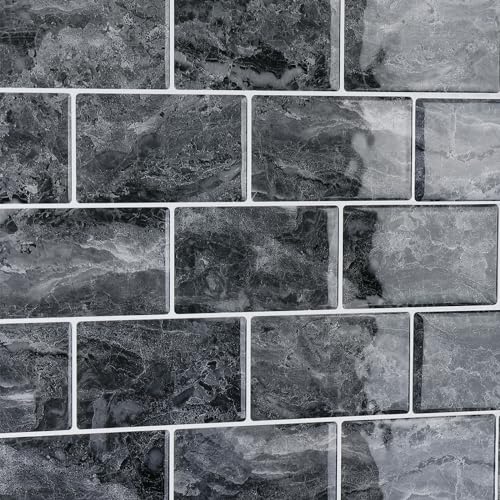 CRE8TIVE 16 Sheets Grey Subway Tile Peel & Stick Backsplash