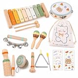 KASURE 6 Pièces Instrument de Musique Bébé Montessori en Bois Enfant...
