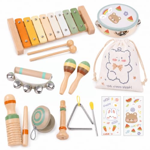 Kasure 6 Piezas Instrumentos Musicales Montessori Madera Niños 1 Año