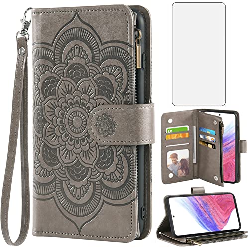 Étui portefeuille Samsung A53 5G Asuwish en cuir avec protège-écran