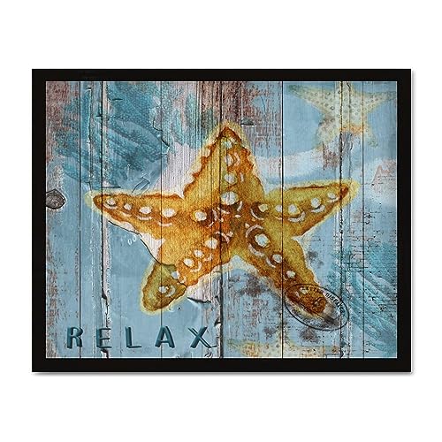Signe aquarelle vie marine tropicale en bois pour cadeau maison de plage