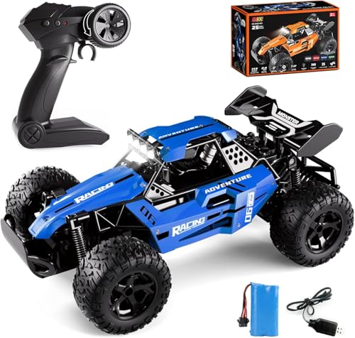Image of RC Monster Truck for Kids 4-8 Years, 1:12 Scale Fast Remote Control Car 25KM /H High Speed Off Road 4WD RC Car with Alloy Body, LED Lights, 2.4GHz Big Wheel Racing Toy Gift for Boys Girls. (1:12)