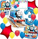 amscan Foil Balloons, for Thomas the Train Party Collection, Party Accessory, Multicolor, 3rd Birthday