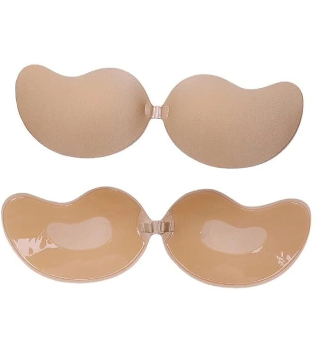 Invisible Sticky Push-Up Bra for Women | Strapless Backless Self-Adhesive Silicone Bra | Seamless Reusable Lift Bra | Nude | 1 Pair-image-44