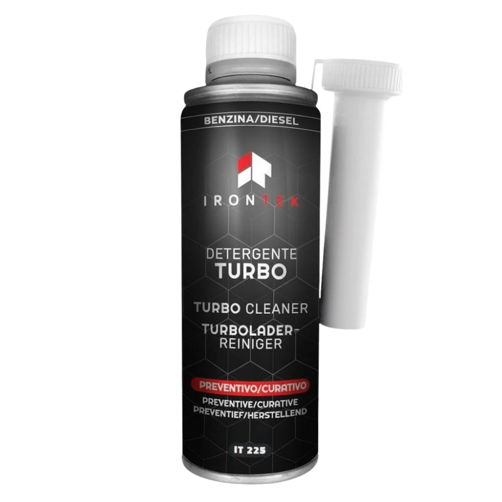 IRONTEK Pulitore Turbo Benzina Diesel 300ml | IT225 | Senza Smontaggio | Azione Preventiva e Curativa | Rimuove Depositi | Prolunga la Vita del Turbo