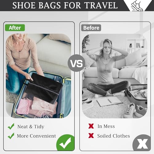 Travel Shoe Bags Set - Large Waterproof Portable Shoe Bag for Women and Men (Pack of 4)