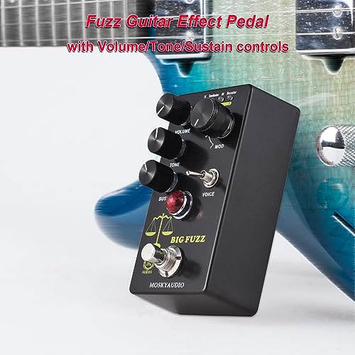 Jemora FUZZ Pédale d’effet de guitare 4 commutateurs de mode et commandes de volume/tonalité/sustain Processeur d’effet d’effet de guitare Fuzz numérique portable compact pour guitare électrique - Les Beatles, Paul McCartney, John Lennon, RIngo Starr, George Harrison Jemora FUZZ Pédale d'effet de guitare 4 commutateurs de mode et commandes de volume/tonalité/sustain Processeur d'effet d'effet de guitare Fuzz numérique portable compact pour guitare électrique – Image 7