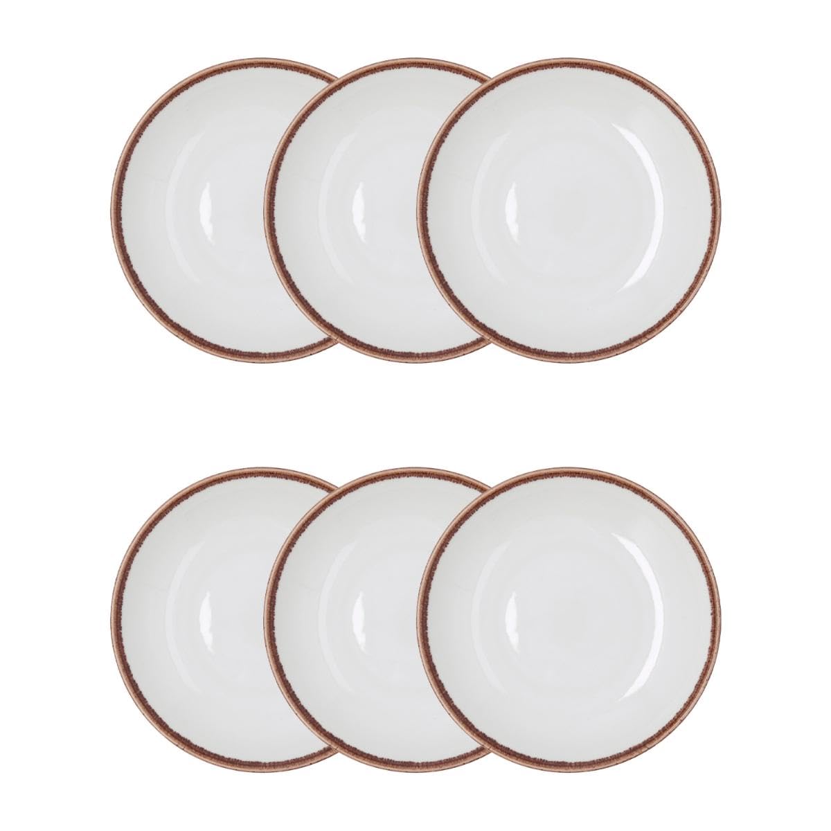 Bidasoa Set de 6 platos hondos Orion Hydrozero de porcelana 23 cm | Blanco, Porcelana, formato redondo, acabado brillo, 23 cm, 6 piezas, apilable, apto para microondas