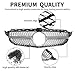 BDBO Front Grill Grille for 2015-2018 Mercedes Benz W205 C-Class C200 C250 C300 C350 C400 Silver Diamond Front Bumper Grill Direct Fit Replacement ABS Plastic No Modification Required