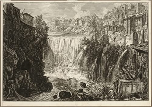 Peinture Toile Cascade de Tivoli Piranesi - Poster Mural Grand Format 60x90
