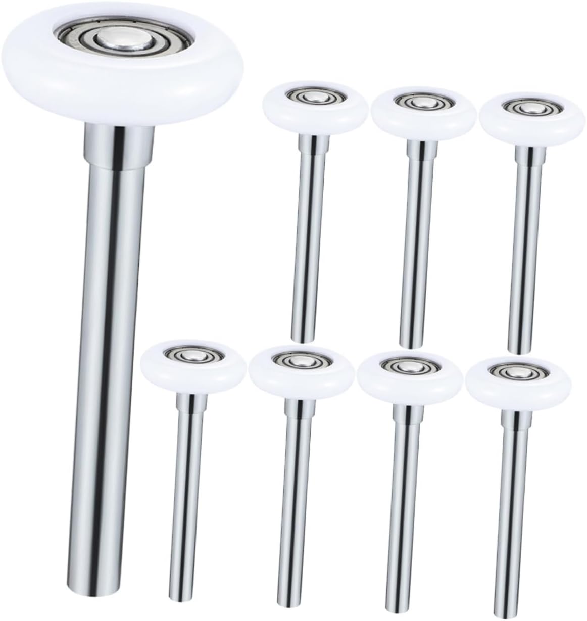 8Pcs Garage Door Roller Replacement Nylon Rollers with Stem Quiet and Durable Design Compatible with Residential Garage Doors