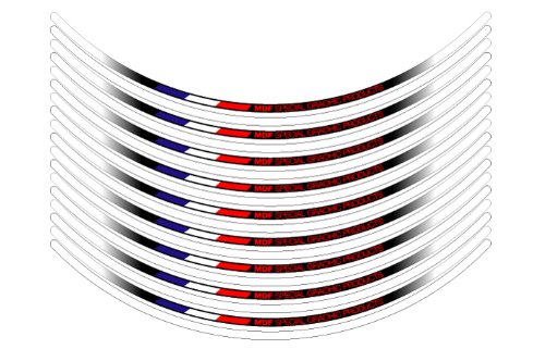 エムディーエフ リムストライプ トリコロールタイプ ホワイト 6mm幅 12インチ RIM-6M-T5WH-12