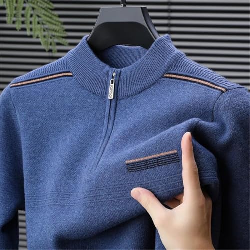 Men's Solid Color Half-Zip Pullover – Knit Sweater, Casual Long-Sleeve Jumper2