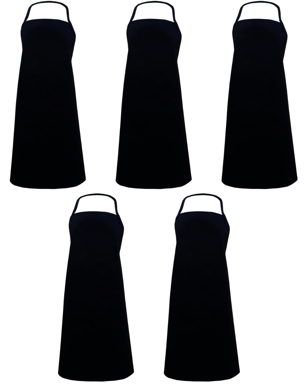 Genérico TOPATUPA Pack 5 Delantales Lisos con Bolsillo 75x90cm